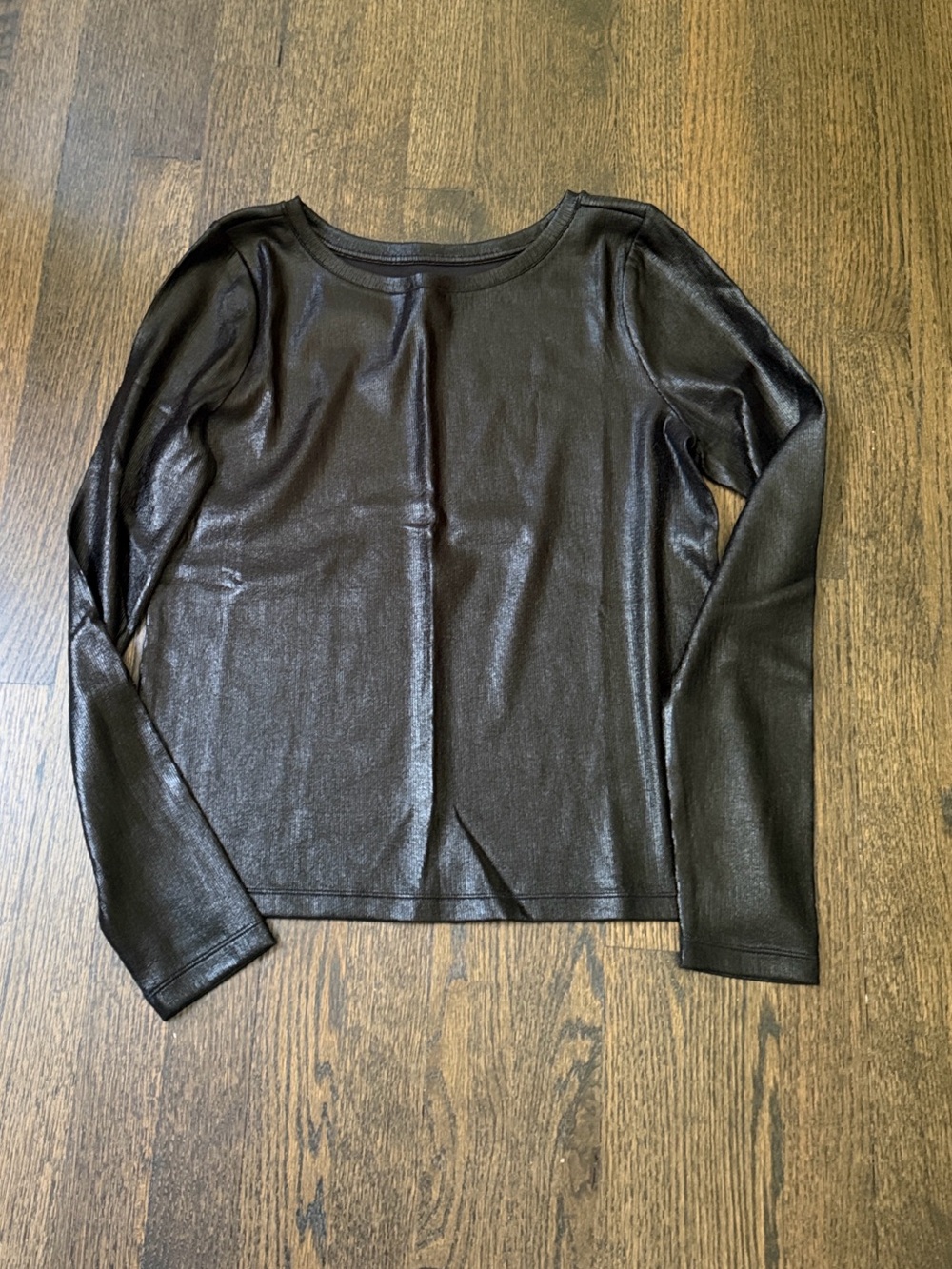 Nic and Zoe black ribbed coated top.